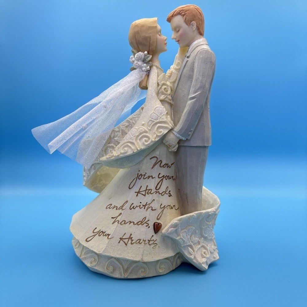 Vintage 2006 Foundations Enesco Wedding Couple Karen Hahn Design Cake Topper 8"